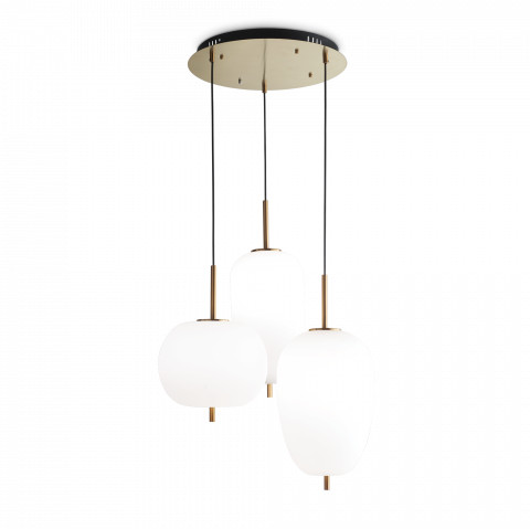 Ideal Lux Lampa wisząca Umile 224541 nowoczesna oprawa w kolorze bieli i złota 224541