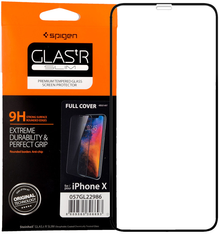 Opinie o Spigen Szkło Glas.tR Slim FC do etui Apple iPhone X Xs (063GL25234)