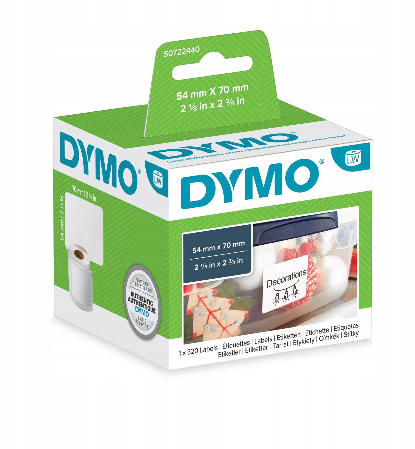 Dymo Etykiety 99015 S0722440 54mmx70mm oryginalna