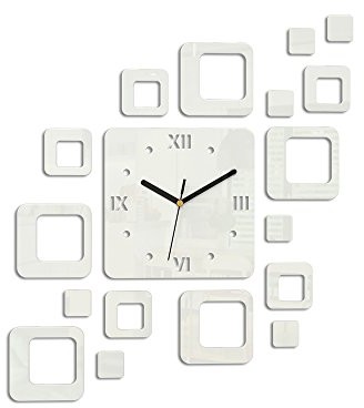 Modern Clock Nowoczesna Clock Roman Zegar ścienny, akryl, 60 x 52 cm Roman White