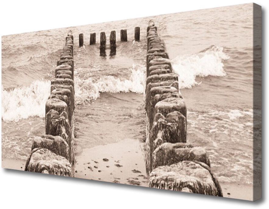 PL Tulup Obraz na Płótnie Ocean Plaża Architektura 125x50cm