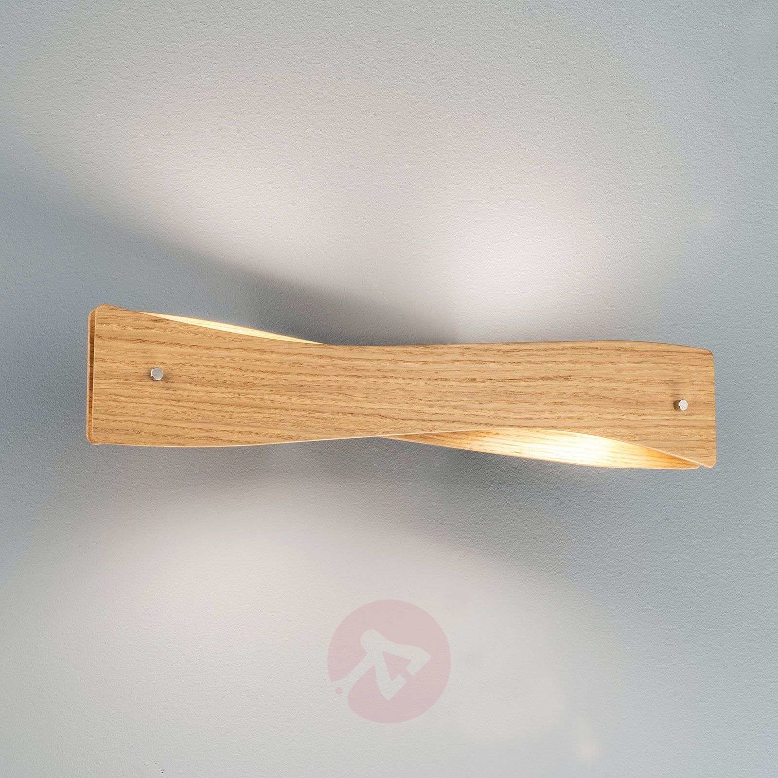 LUCANDE Lucande Lian kinkiet LED, drewno dębowe
