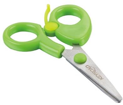 KEYROAD Nożyczki szkolne KEYROAD, 12cm, z blokadą, pakowane na displayu, mix kolorów KR971178