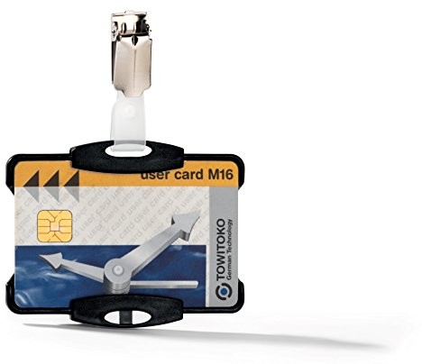 Durable 891901 legitymację uchwytu na 2 gospodarstwie-legitymacje/bezpieczeństwo, w formacie 54 X 85 MM, opakowanie a 10 sztuki, czarna, przezroczysty 811801