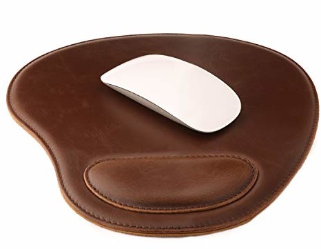 OTTO Leather Otto skóra owalna podkładka pod mysz z nakładką na nadgarstek (OTTO219)
