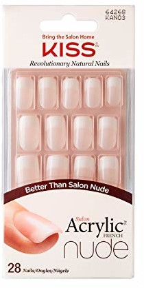 Kiss Salon Acryl Nude francuskie paznokcie 28 Count (kaszmir) Pojedynczy beżowy