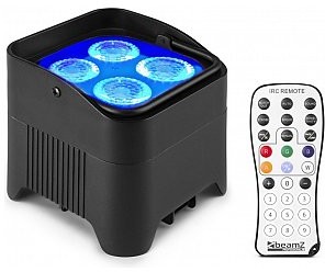 Beamz BBP94W Oświetlacz Bateryjny LED Uplight Par 4x12W RGBWA-UV z bezprzewodowym DMX 150.590