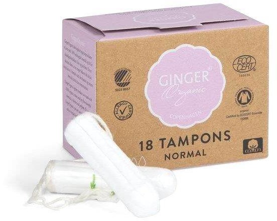 Ginger Organic Tampons tampony organiczne bez aplikatora Normal 18szt 95526-uniw