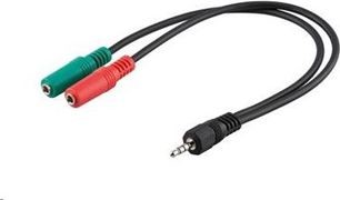 PremiumCord Kabel Adaptr Jack 3,5mm 4pin - 2x stereo Jack 3,5mm redu (kjr-33)