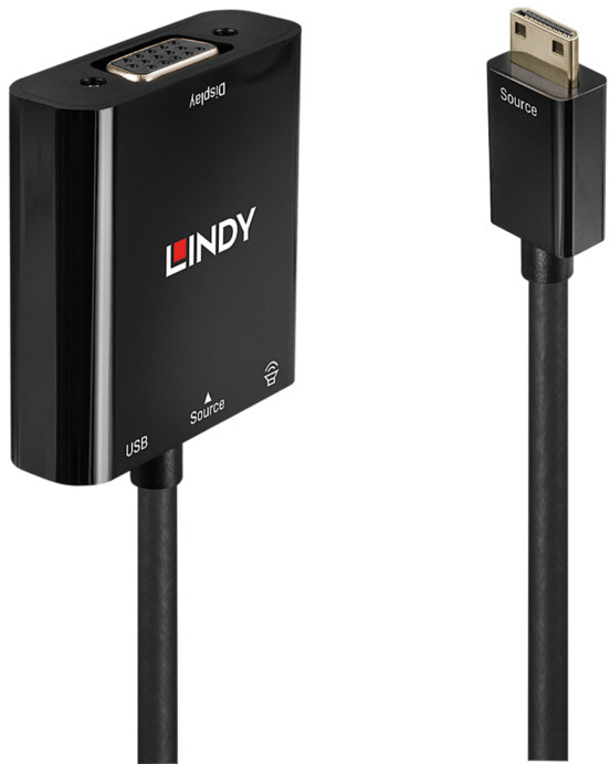 Lindy 38286 Konwerter adapter przejściówka) Mini HDMI VGA i audio LY-38286