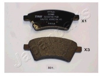 JAPANPARTS Zestaw klocków hamulcowych, hamulce tarczowe PA-801AF