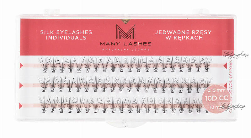 Many Beauty Many Beauty - Many Lashes - Silk Eyelashes Individuals - Jedwabne rzęsy w kępkach - 10D - 0,10 Standard - DCC-10mm