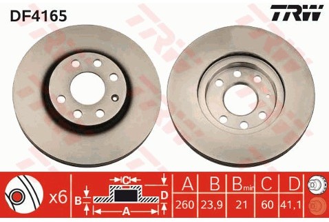 TRW Tarcza hamulcowa DF4165