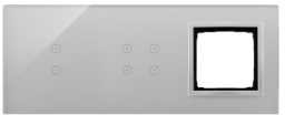 Simon Panel dotykowy Simon 54 Touch DSTR3340/71 3 moduły 2 pola dotykowe pionowe 4 pola dotykowe otwór na osprzęt Simon 54 srebrna mgła