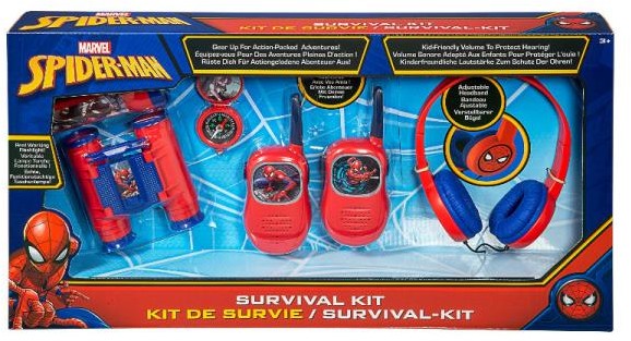 EKIDS Spiderman Zestaw przygoda 5w1: latarka, kompas, lornetka, walkie talkie, słuchawki  SM-V302