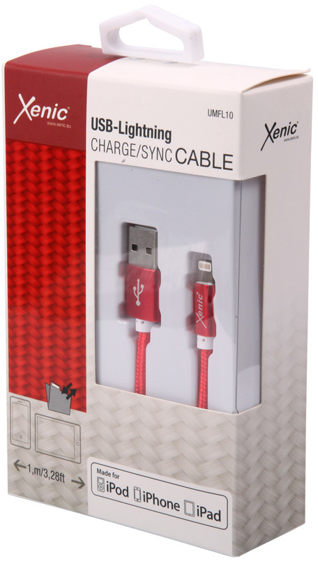 XENIC XENIC Kabel USB Lightning XENIC 1 m UMFL10 RED UMFL10 RED