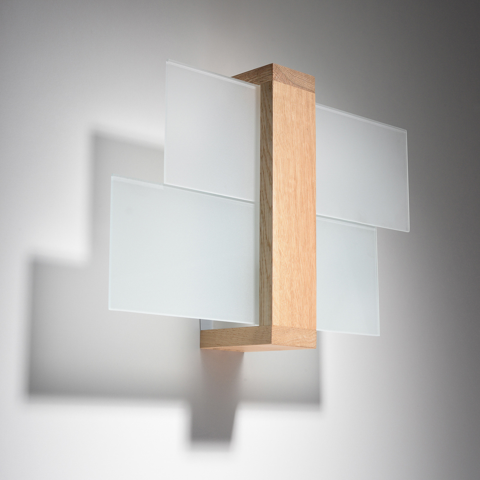 Sollux Lighting Lampa ścienna Shifted 1, szkło i jasne drewno