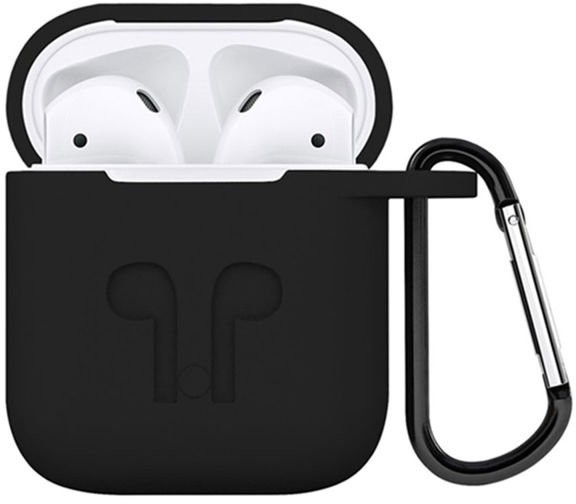 Apple Etui do AirPods silikonowe czarne + karabińczyk 03101 (031015)