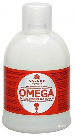 Kallos Omega Rich Regenerating Shampoo With Omega-6 Complex And Macadamia Oil regenerujący szampon z kompleksem omega-6 i olejem makadamia 1000ml 48190-uniw