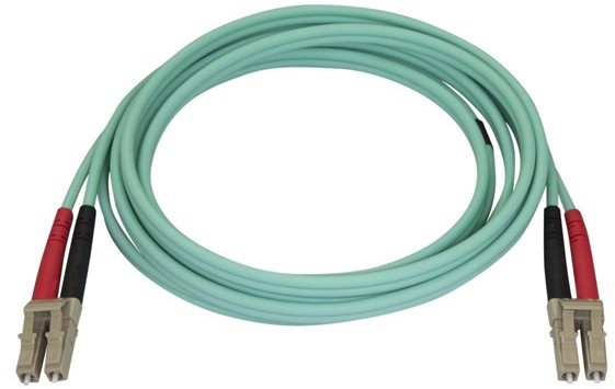 StarTech com 2m Aqua OM4 Duplex Multimode Fiber Optic Cable- 50/125 - LC/LC - network cable - 2 m - aqua 450FBLCLC2