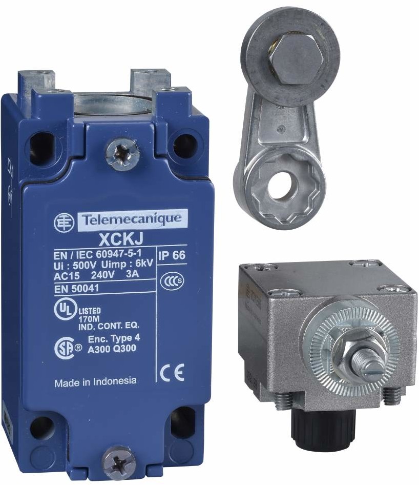 Schneider Łącznik-krańcowy-dźwignia-z-rolką-stalową-1NC+1NO-konektor-M20 XCKJ10513H29