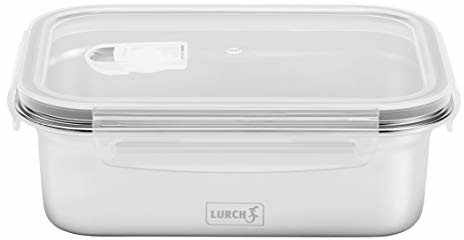 Lurch Lurch 240893 Safety/pudełko na lunch, z wysokiej jakości stali nierdzewnej, z pokrywką z tworzywa sztucznego bez BPA, 1200 ml 240893