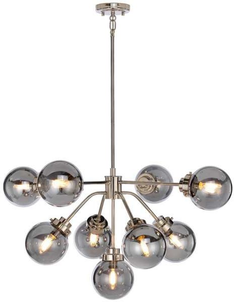 Elstead Lighting Modernistyczna LAMPA wisząca KULA9 molekuły OPRAWA szklana ZWIS kule balls nikiel przydymione KULA9