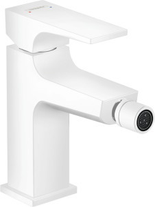 Hansgrohe 32520700 Jednouchwytowa bateria bidetowa z kompletem odpływowym Push-Open uchwyt jednoramienny mat biały