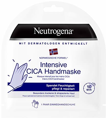 Neutrogena Intensive CICA maska do rąk, 1 para rękawic jednorazowych z kremem do rąk, wyjątkowo suche dłonie