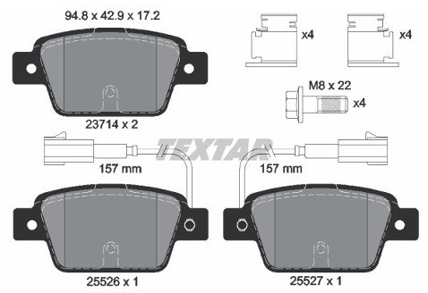 TEXTAR Zestaw klocków hamulcowych, hamulce tarczowe 2371403