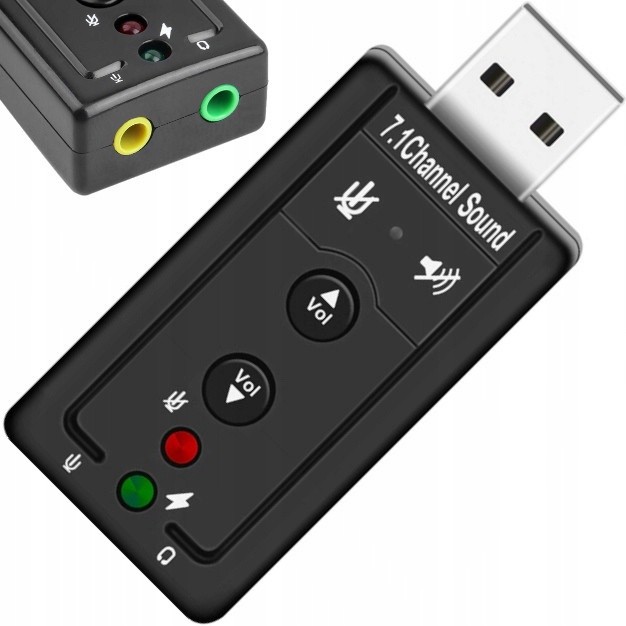 KARTA DŹWIĘKOWA USB 7.1 MIKROFON SŁUCHAWKI JACK