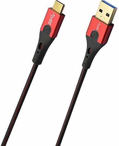 Oehlbach Oehlbach USB-Evolution C3  wysokiej jakości kabel USB 3.0 USB-A na 3.1 USB-C  SPOFC, płaszcz PCW  kabel do ładowania i transmisji danych czarny/czerwony  3 m 4003635094433