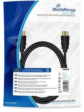 MediaRange Kabel HDMI MediaRange MRCS196 HDMI/HDMI with Ethernet , 2.0m, czarny MRCS196