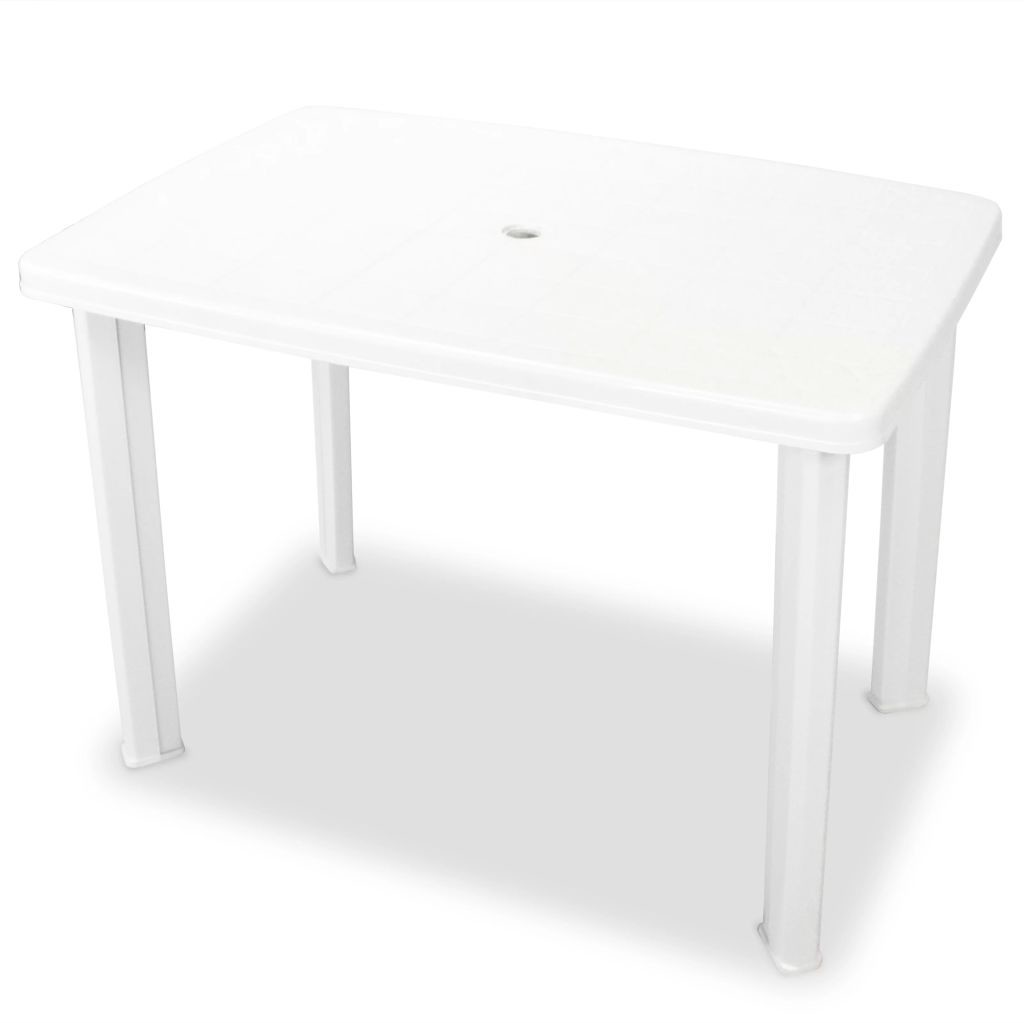 vidaXL Stół ogrodowy, plastik, biały, 101 x 68 72 cm
