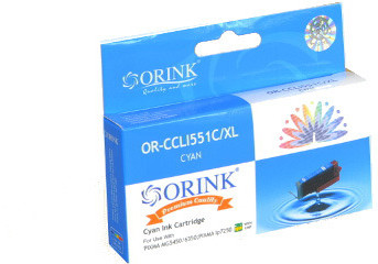 ORINK Tusz CLI551XLC do drukarek Canon Pixma MG5450 / 6350 / Pixma iP7250 | Cyan | 12ml. CCLI551XLC OR orink_CLI551XLC OR