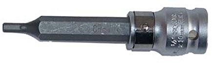 BGS wkładka bit 12,5 (1/2), 6-kątna we wnętrzach, długość 100 MM, 4 MM, 4259