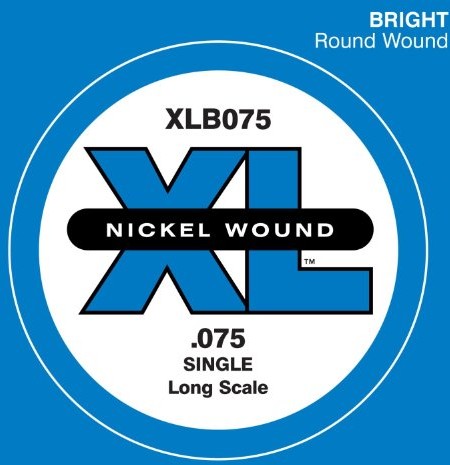 D'Addario xlb075 pojedynczej gitary (rozmiar: XL) Nickel Wound 075 Long Scale XLB075