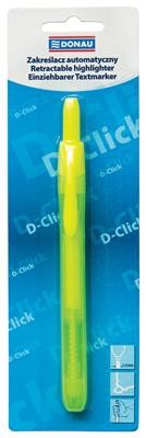 Donau Zakreślacz automatyczny D-Click, 1-4mm (linia), blister, żółty 7353901PL-11