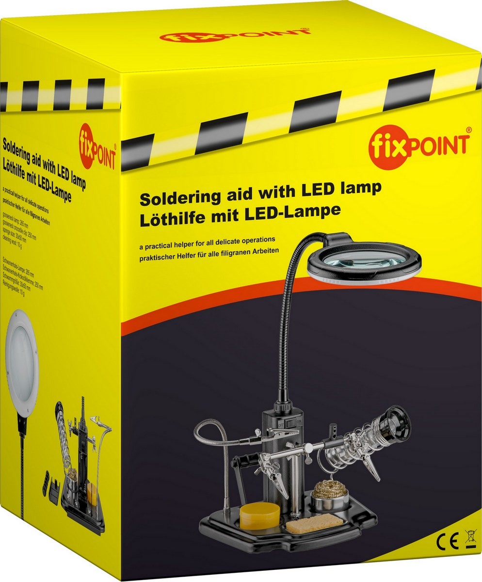 fixPOINT Zestaw do lutowania uchwyty + lampa LED fixPOINT