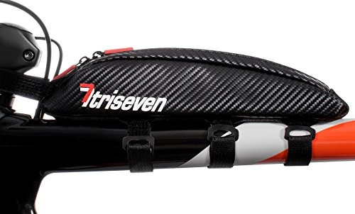 triseven TRISEVEN torba rowerowa na ramie AERO 10 droga zdalna triatlon torba MTB torba 0,4 l pojemność górna rurka torba na rower akcesoria 6 żeli, portfel 4 paski lub 2 śruby 100% zwrot pieniędzy, czarny AB10