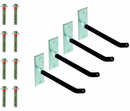 GAH-Alberts 801960 zestaw uchwytów na felgi, ocynk galwaniczny, powłoka z węża PVC, długość haka: 200 mm, płytka: 120 x 40 x 5 mm