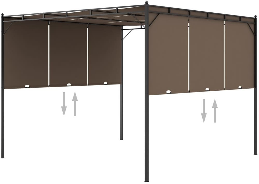 vidaXL Altana ogrodowa z zasłoną, 3 x 3 x 2,25 m, kolor taupe 312263