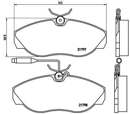 BREMBO Zestaw klocków hamulcowych, hamulce tarczowe P 23 068