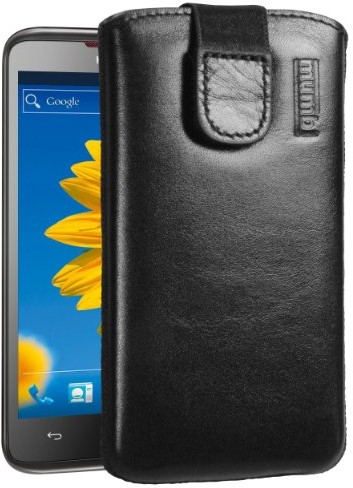 Mumbi prawdziwe skórzane etui kompatybilne z Huawei Ascend D1 Quad XL etui skórzane etui Case Wallet, czarne Samsung Galaxy Note 3