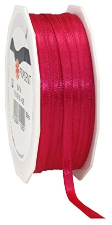 Prasent prasent 6 MM, rolka 50 m wstążka, satyna, dwustronna, magenta 7180650-606