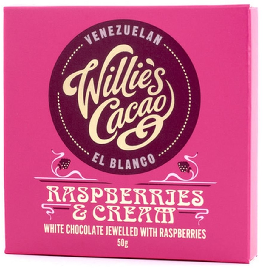 Willie's Cacao Czekolada WILLIE'S CACAO Raspberries and Cream, 50 g