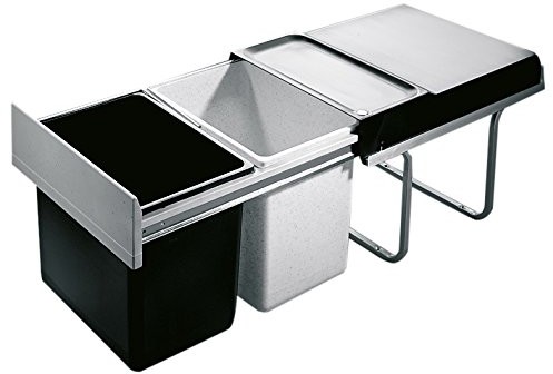 Hailo 3640001 pojemnik na odpady TR Swing 40.2/36 A na szerokość od 400 MM z drzwiczkami obrotowymi, z tworzywa sztucznego, szary, 34.6 x 47 x 32 cm 3640001