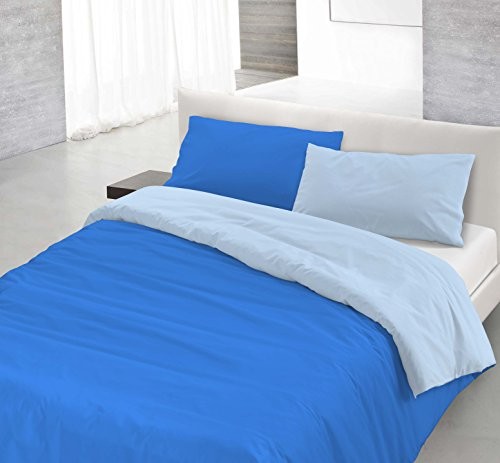 Italian Bed Linen 8058575000019 zestaw pościeli z zamkiem na kołdrę i poszewki na poduszkę, jednokolorowy, dwustronna, 100% bawełna 8058575000293