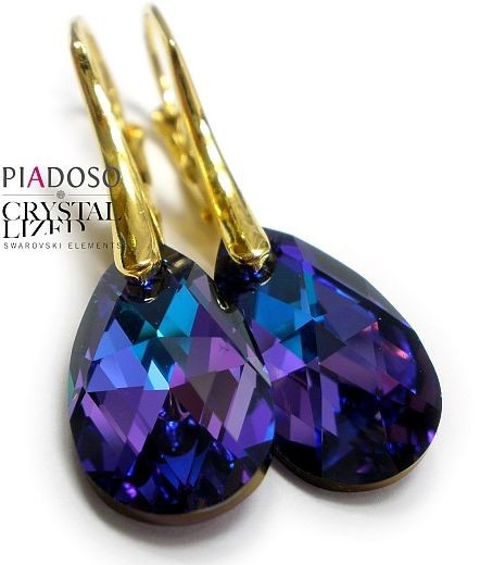 Swarovski kolczyki ZŁOTE SREBRO Certyfikat HELIO