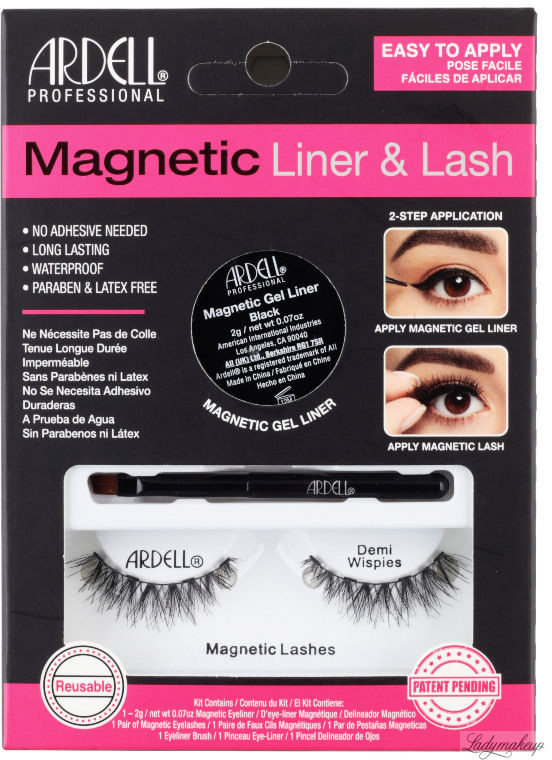 Ardell MAGNETIC LINER & LASH - Zestaw sztucznych rzęs z magnetycznym żelowym linerem - Demi Wispies